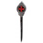 Tagliacarte Templare con fondo nero e croce rossa