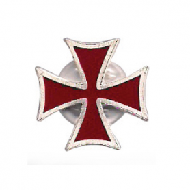 Spilla Croce Templare in Argento Smaltata